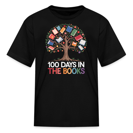 Reading Tree Graphic Tee 100 Days in the Books T-Shirt - black