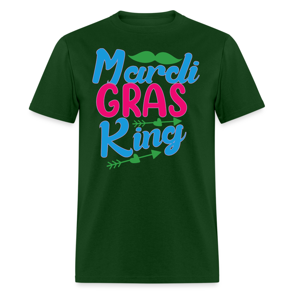 Mardi Gras King Shirt For Men Funny Mardi Gras Party T-shirt - forest green