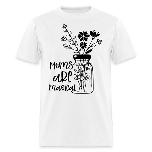 Mother’s Day Flower Jar Tee Moms Are Magical T-Shirt - white