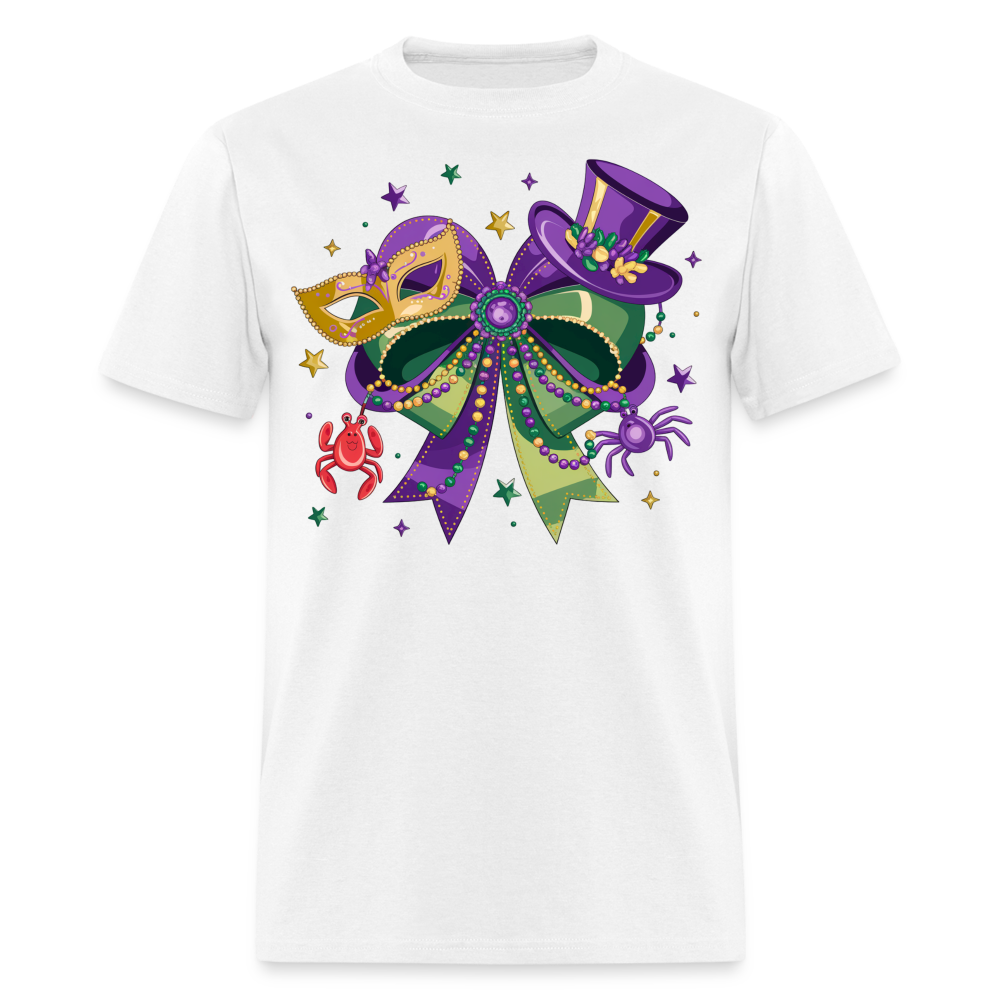 Colorful Masquerade Mask Tee for Fat Tuesday Funny Mardi Gras T-shirt - white