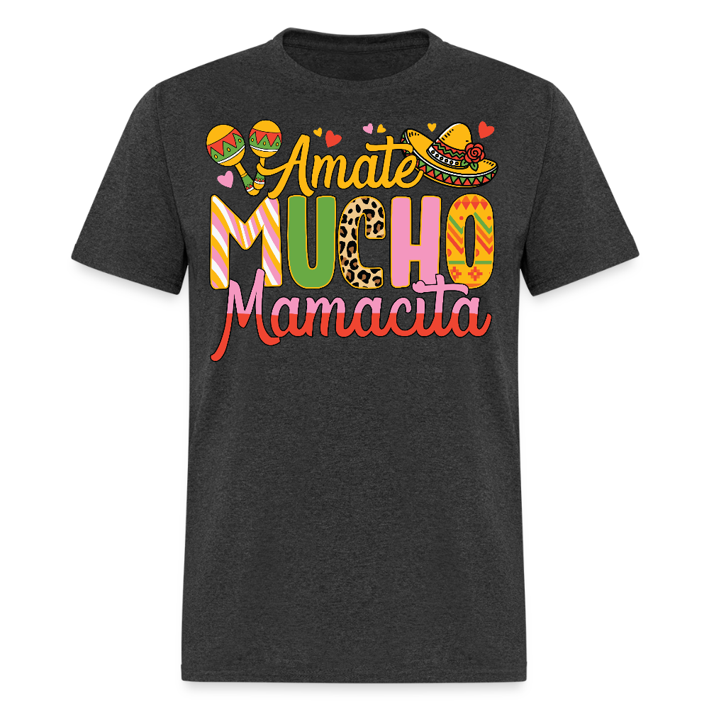 Women’s Mexican Culture Tee Ámate Mucho Mamacita T-shirt - heather black