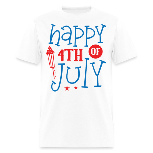 Red White And Blue July 4th T-Shirt - white