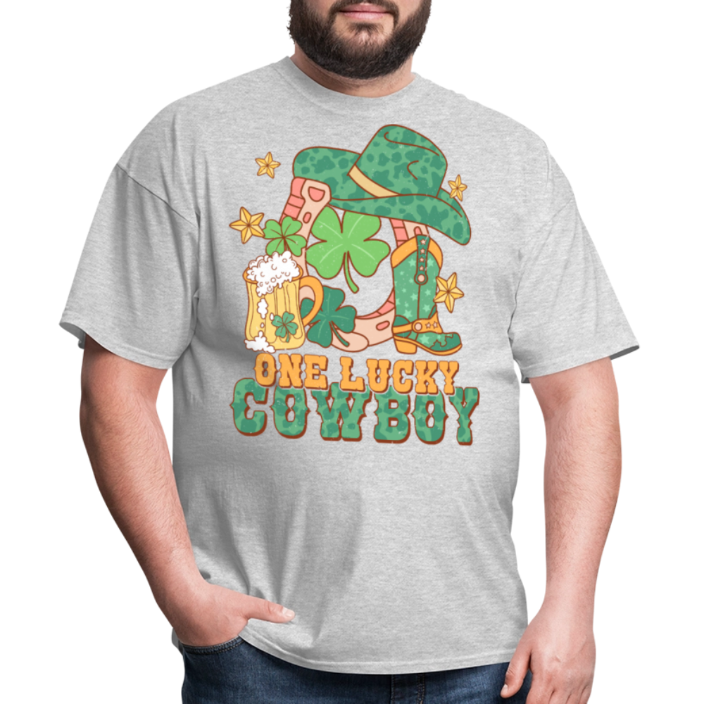 Lucky Cowboy St Patrick’s Graphic T-shirt - heather gray