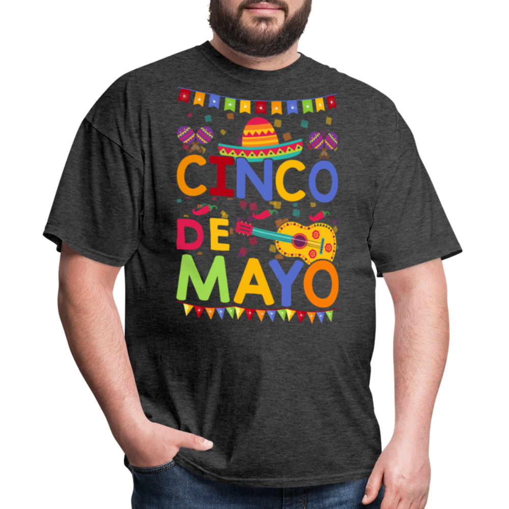 Festive Mexican Party Outfit For Cinco De Mayo T-shirt - heather black