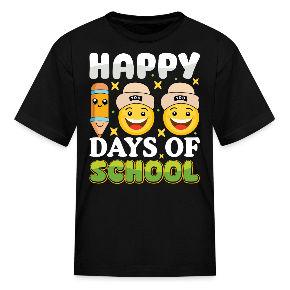 100 Days Of School Tee For Kids School Milestone Celebration T-shirt - black