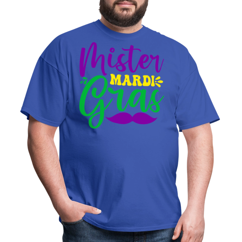 Men's Mardi Gras Graphic Tee Mister Mardi Gras Party T-Shirt - royal blue