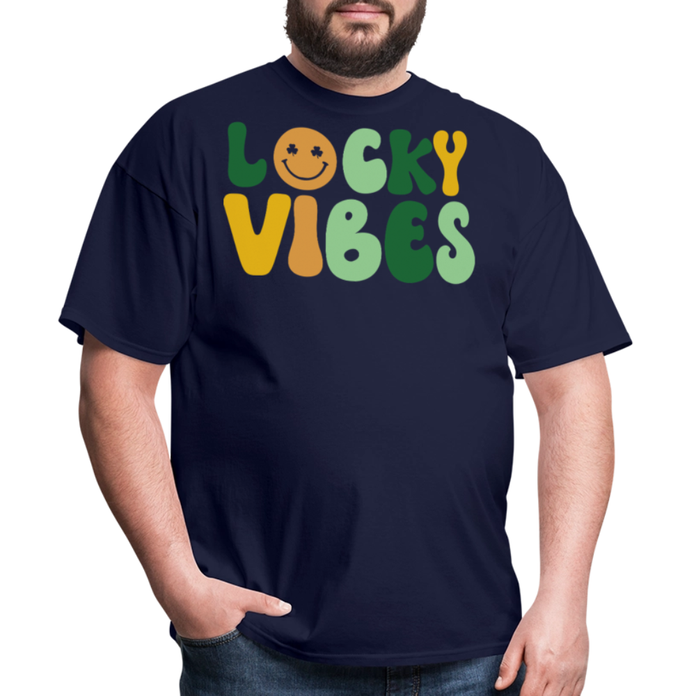 Lucky Vibes RetroTee For St Patrick’s Day T-shirt - navy