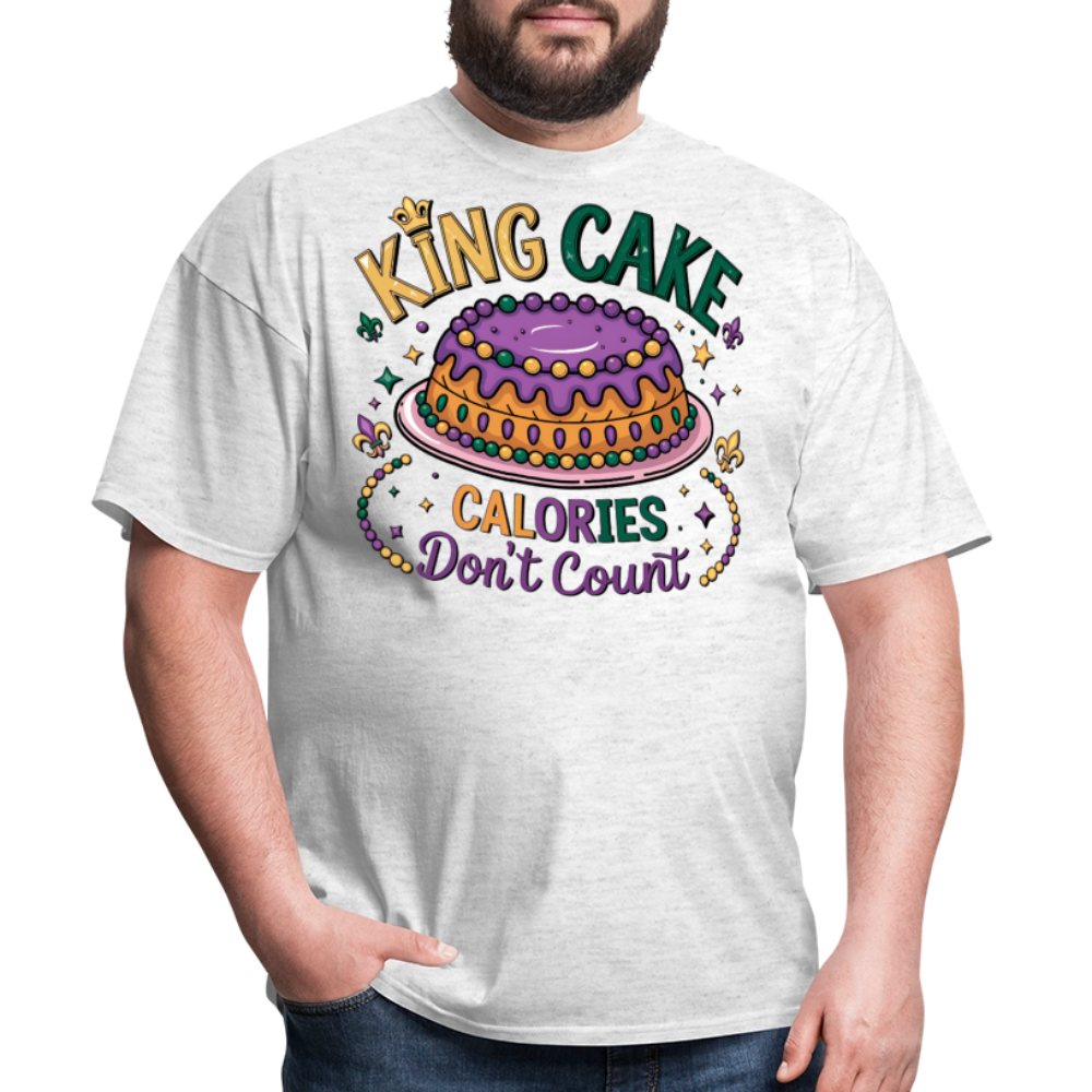 Funny King Cake Calories Don’t Count Tee Funny Mardi Gras T-shirt - light heather gray