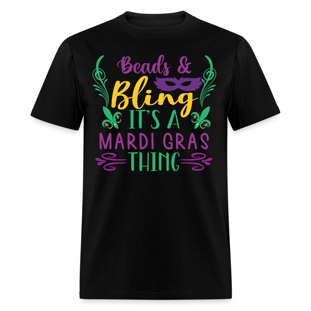 Masquerade Party Beads And Bling Mardi Gras T-Shirt - black