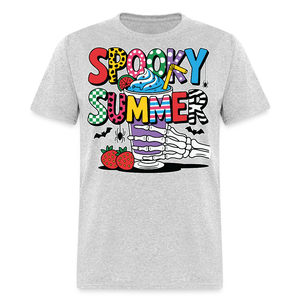 Retro Spooky Summer Funny Skeleton T-shirt - heather gray