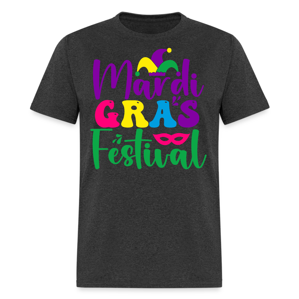 Funny and Stylish Mardi Gras Celebration Unisex T-shirt - heather black