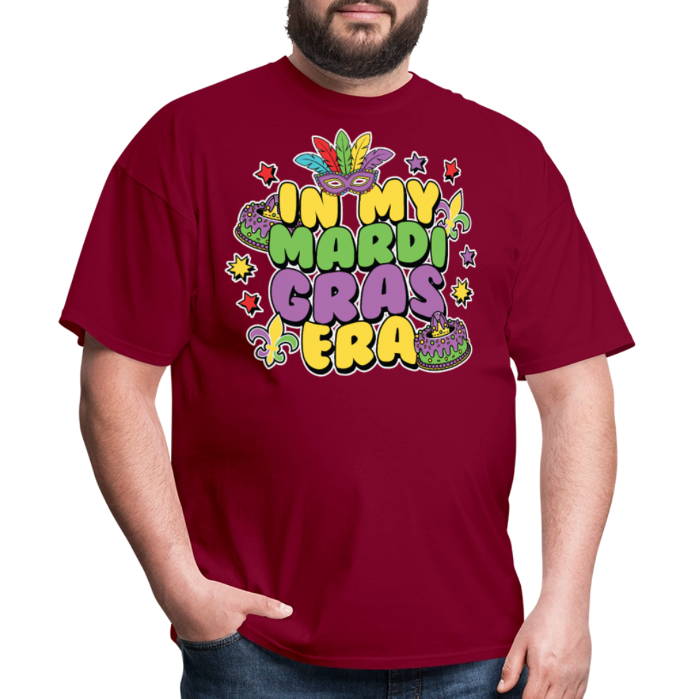 In My Mardi Gras Era Tee For Festival Goers Colorful Mardi Gras Party T-shirt - burgundy