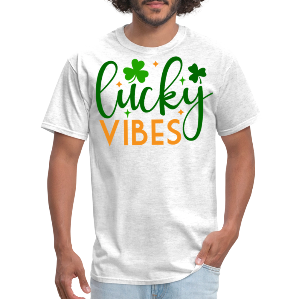 Lucky Vibes St Patrick’s Day Party T-shirt - light heather gray