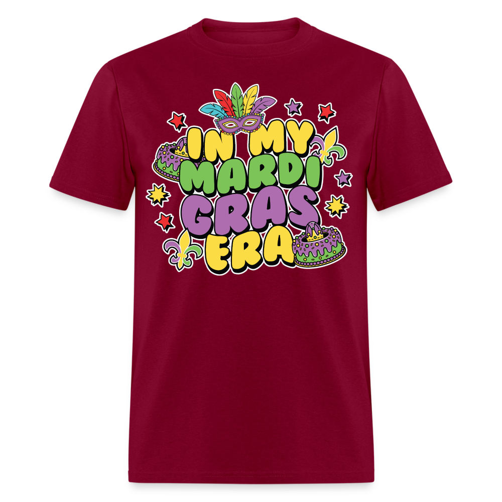 In My Mardi Gras Era Tee For Festival Goers Colorful Mardi Gras Party T-shirt - burgundy