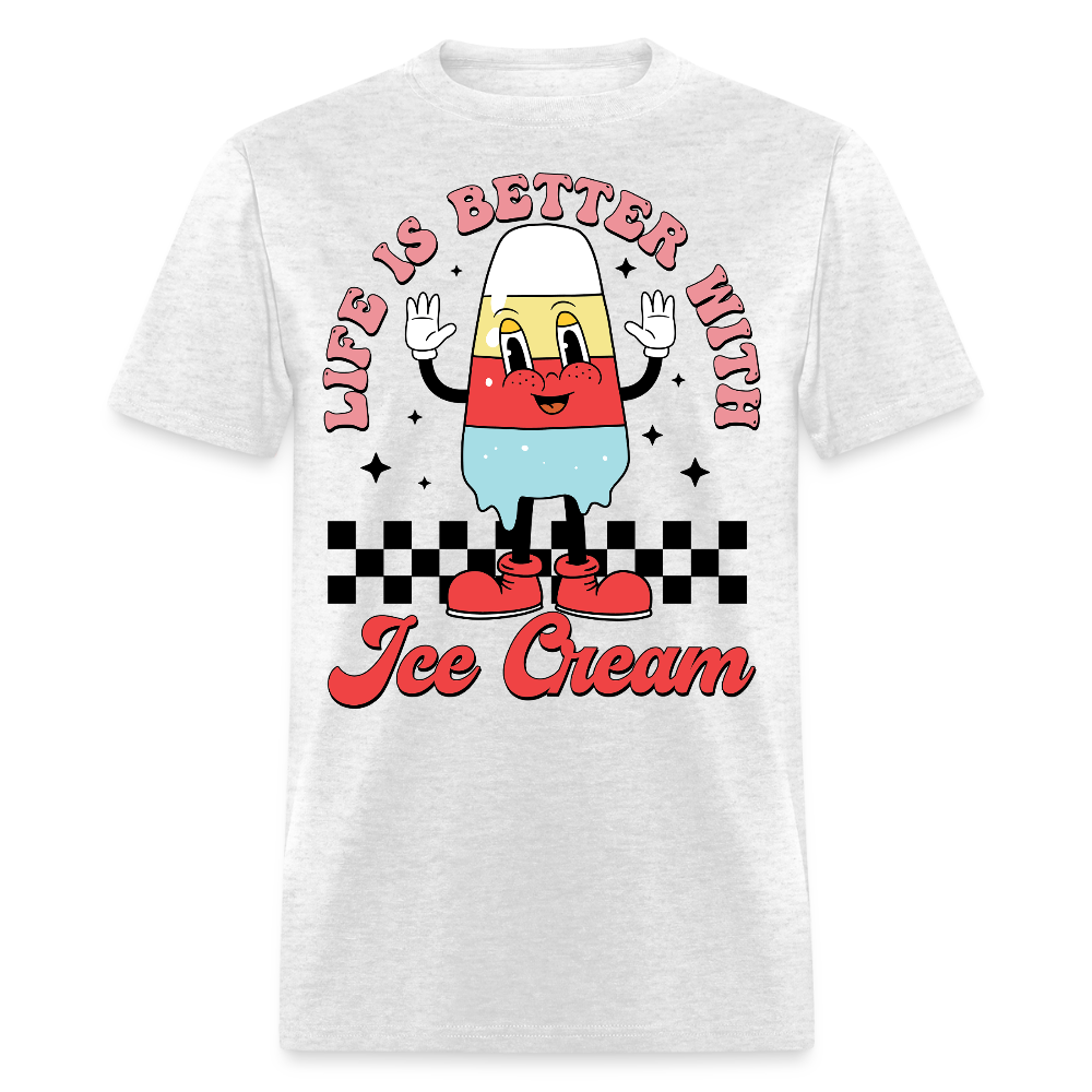Life Is Better With Ice Cream T-shirt - light heather gray