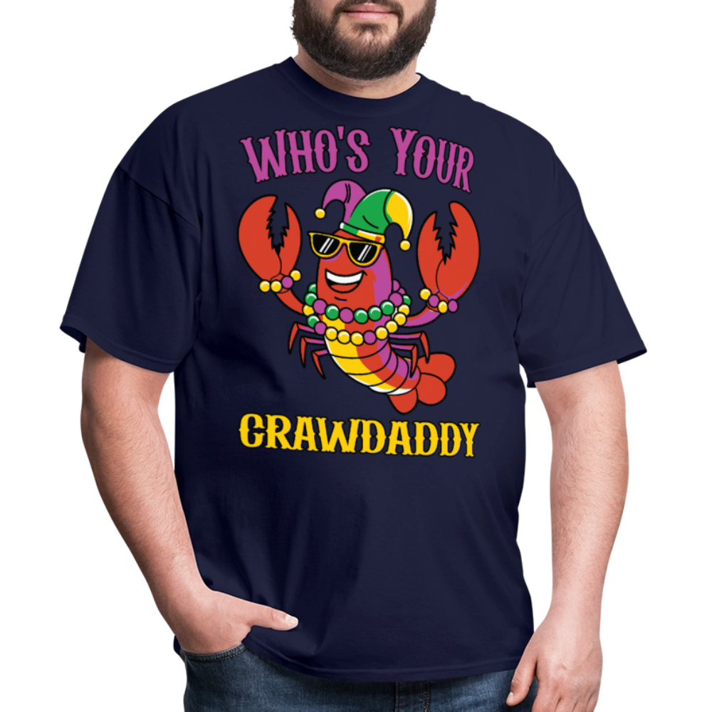 Crawfish Boil Party Outfit Who’s Your Crawdaddy Mardi Gras T-shirt - navy