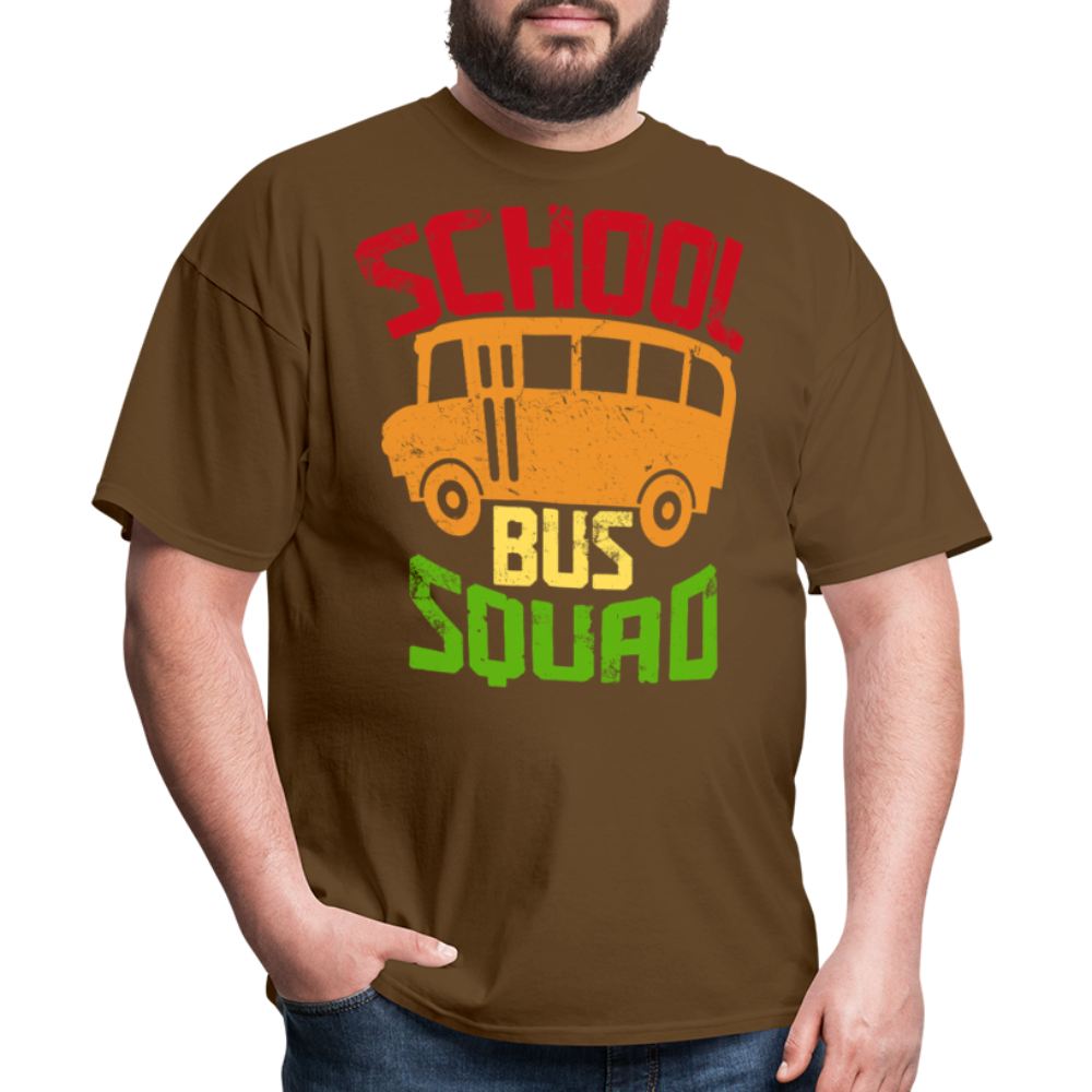 Vintage School Bus Tee for Drivers & Staff School Bus Squad T-shirt - brown