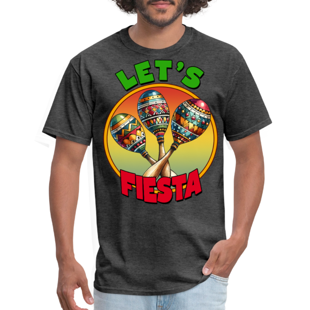 Let’s Fiesta Mexican Party Shirt Colorful Maracas Fiesta T-shirt - heather black