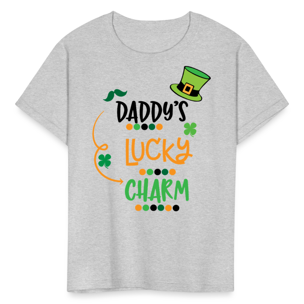 Daddy’s Lucky Charm St Patrick’s Day Kids T-shirt - heather gray