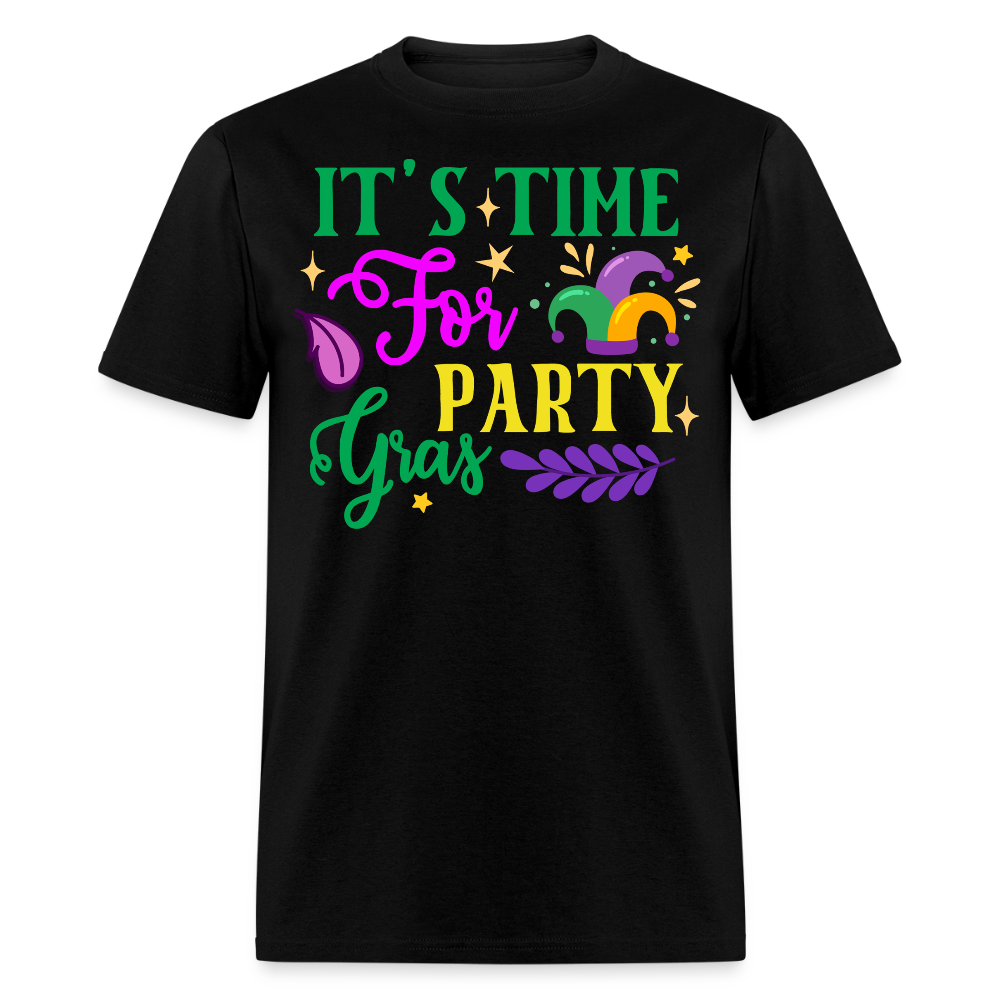 Funny Mardi Gras Festival Tee It's Time for Party Gras T-shirt - black