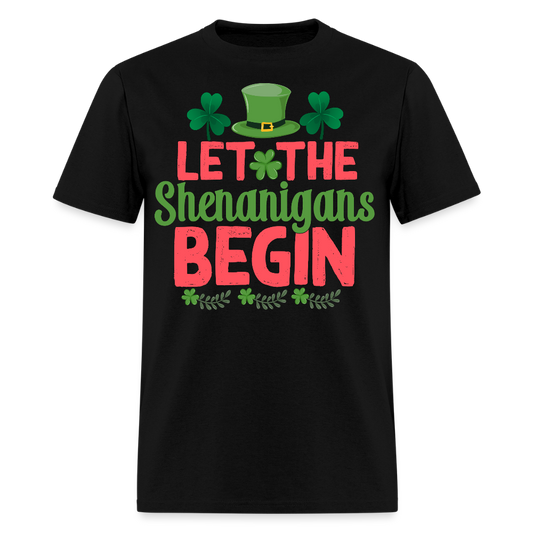 Let the Shenanigans Begin Irish Unisex T-shirt - black