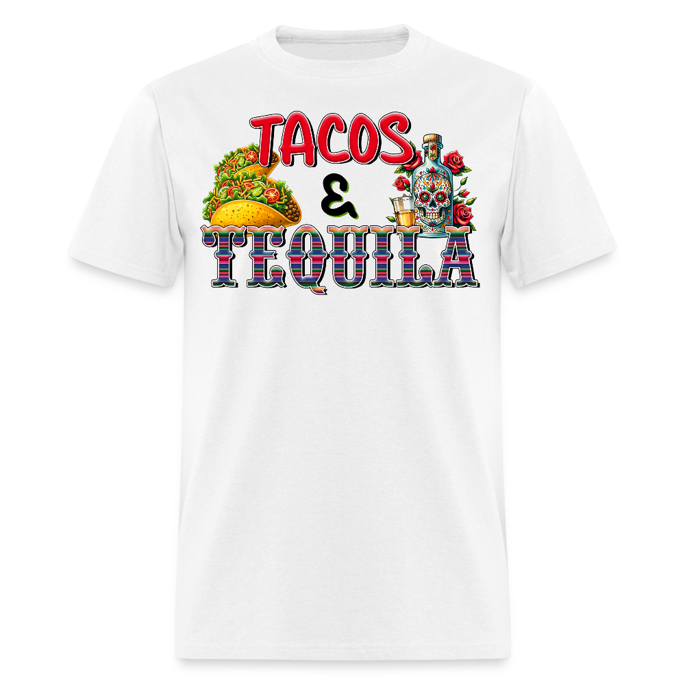 Taco Tuesday And Tequila Drinking Graphic T-shirt - white