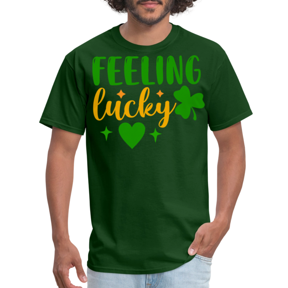 Feeling Lucky Shamrock Tee For Irish Celebrations T-shirt - forest green