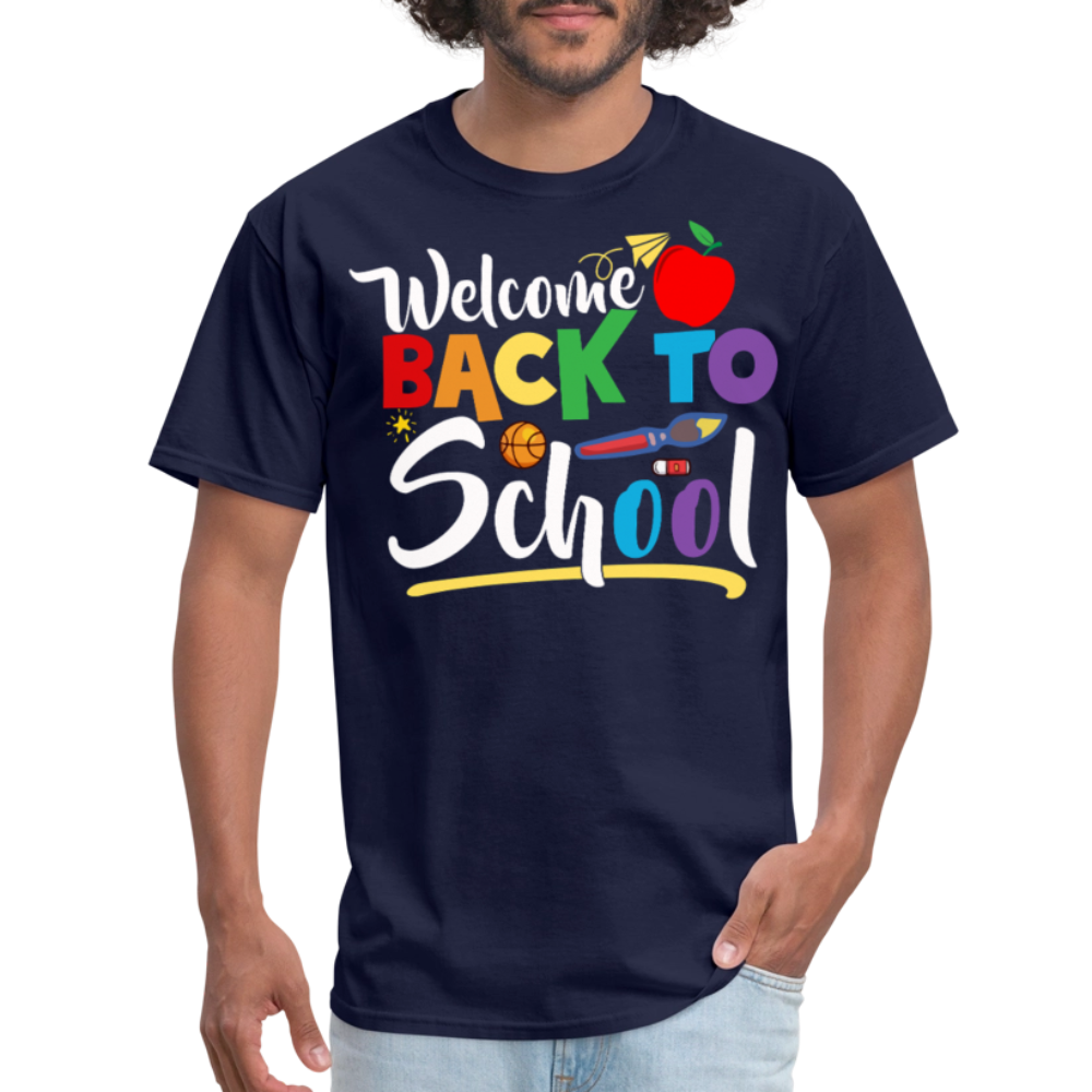 Welcome Back to School Shirt for Teachers First Day of school T-shirt - navy