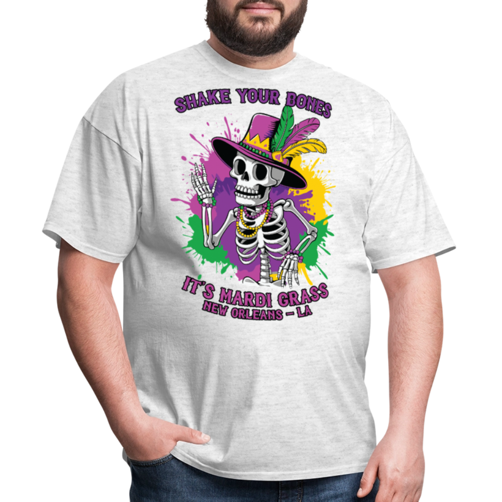 Shake Your Bones Festive Mardi Gras Unisex T-shirt - light heather gray