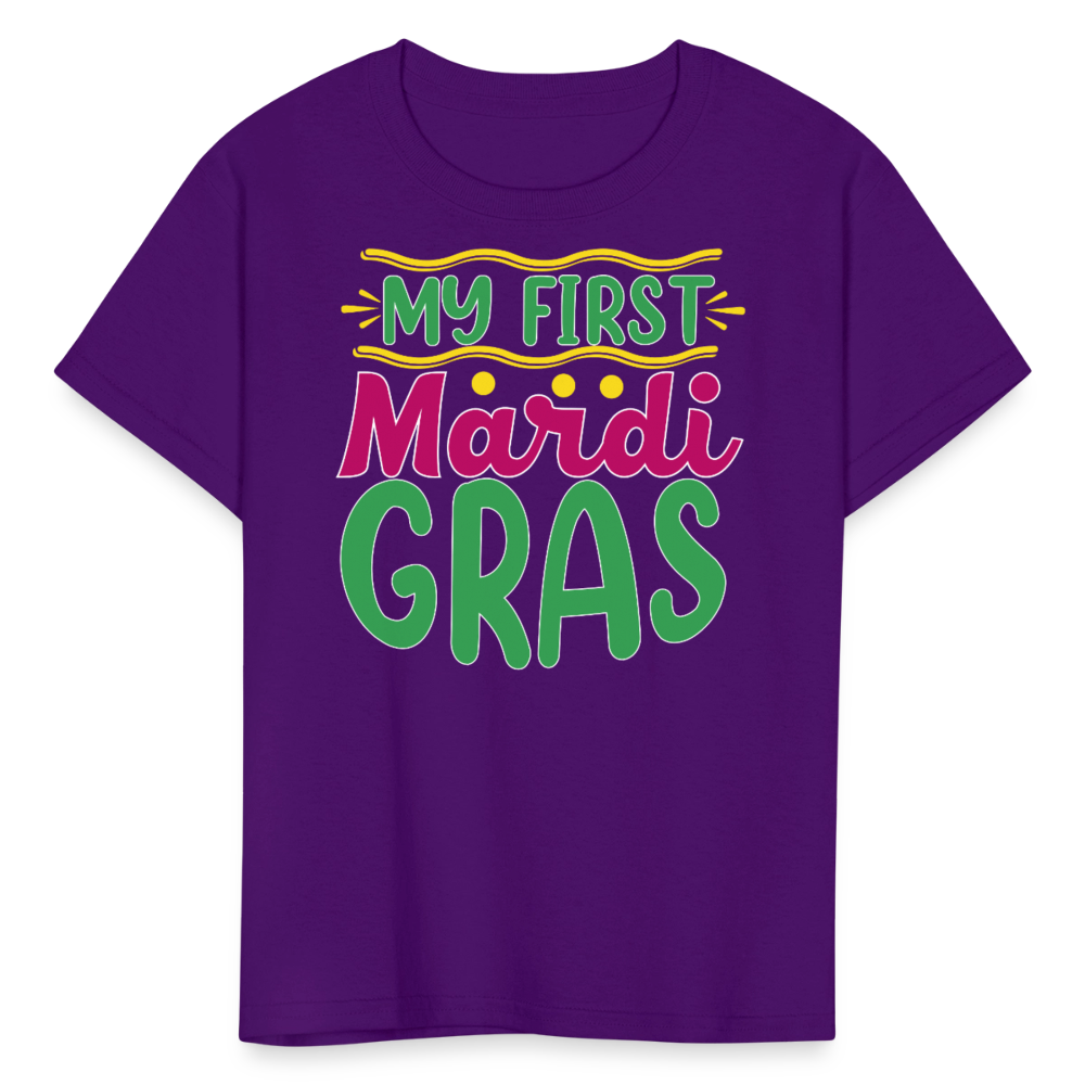 Baby’s First Mardi Gras Outfit Colorful Festival T-shirt - purple