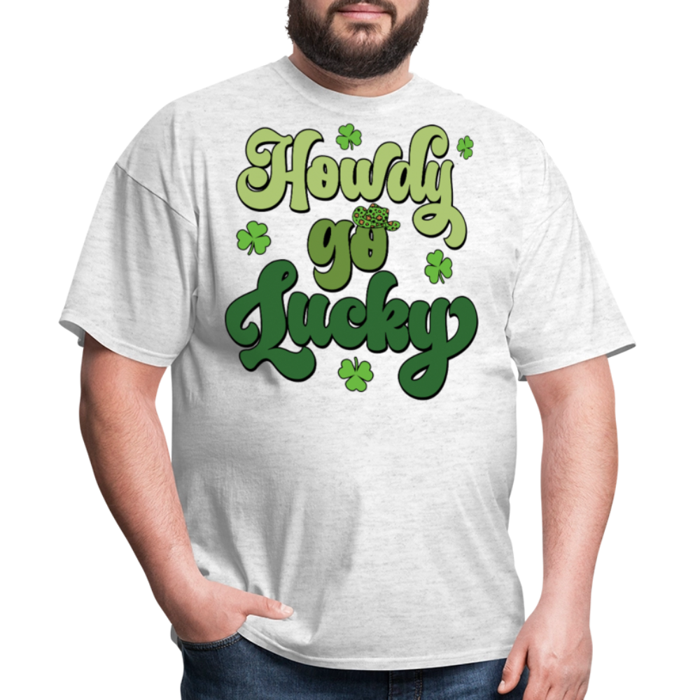 Howdy Lucky St Patrick’s Day Graphic T-shirt - light heather gray