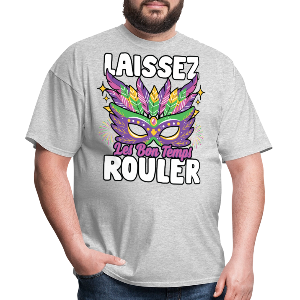 Mardi Gras Party Tee Laissez Les Bon Temps Roule T-shirt - heather gray