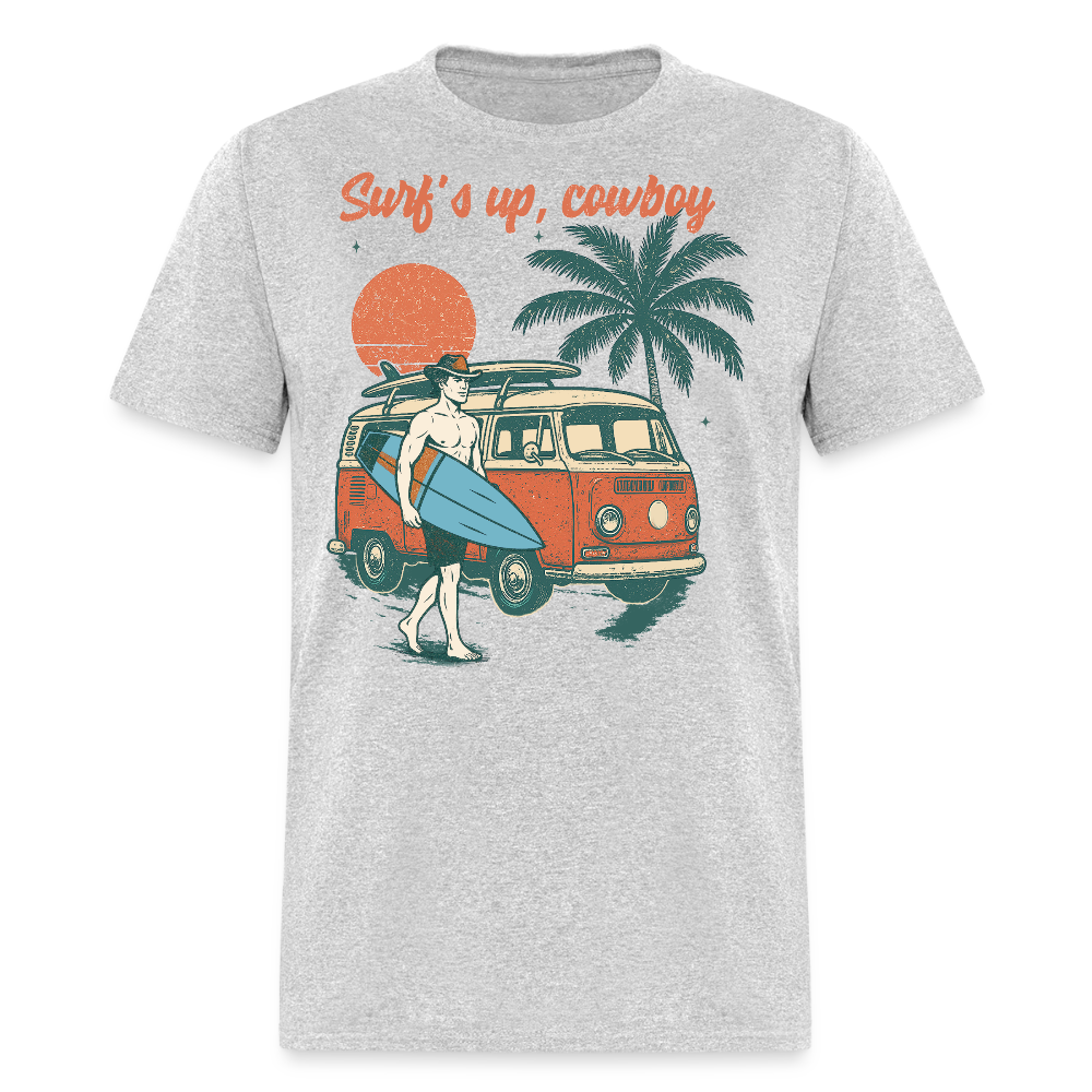 Cowboy Surfer Western Surf Lifestyle T-shirt - heather gray