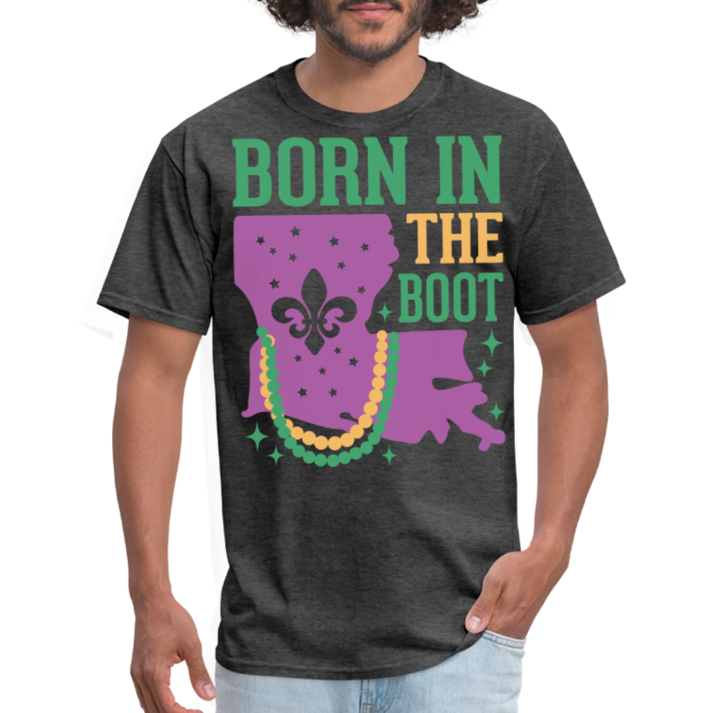 Born in the Boot Louisiana Unisex T-Shirt - heather black
