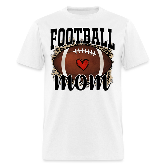 Football Mom Tee With Leopard Print T-shirt - white