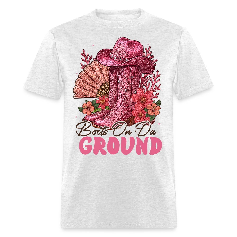 Pink Cowgirl Boots Cute Country Girl Aesthetic T-shirt - light heather gray