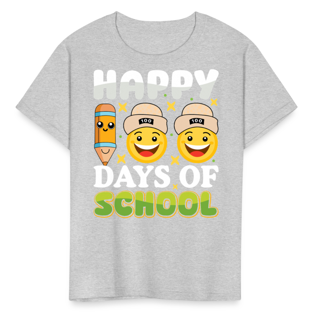 100 Days Of School Tee For Kids School Milestone Celebration T-shirt - heather gray