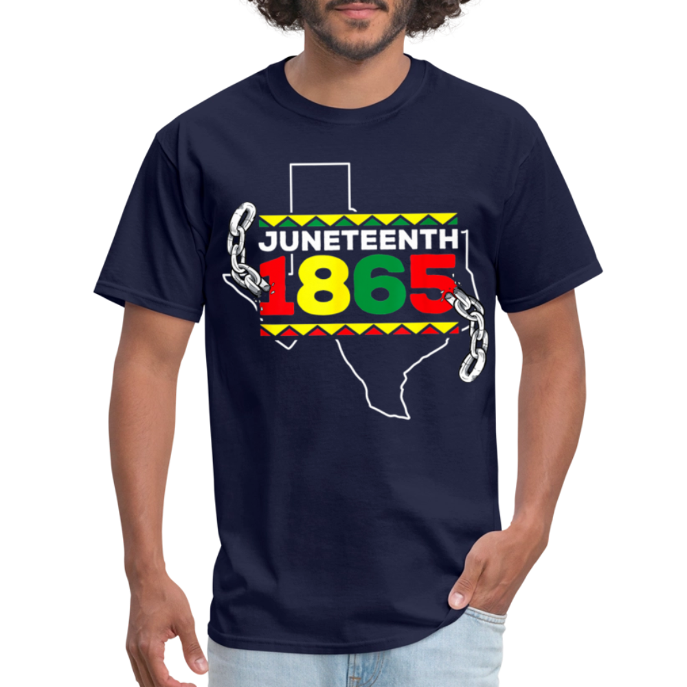 Juneteenth 1865 Tee For Men and Women Black History Month T-shirt - navy