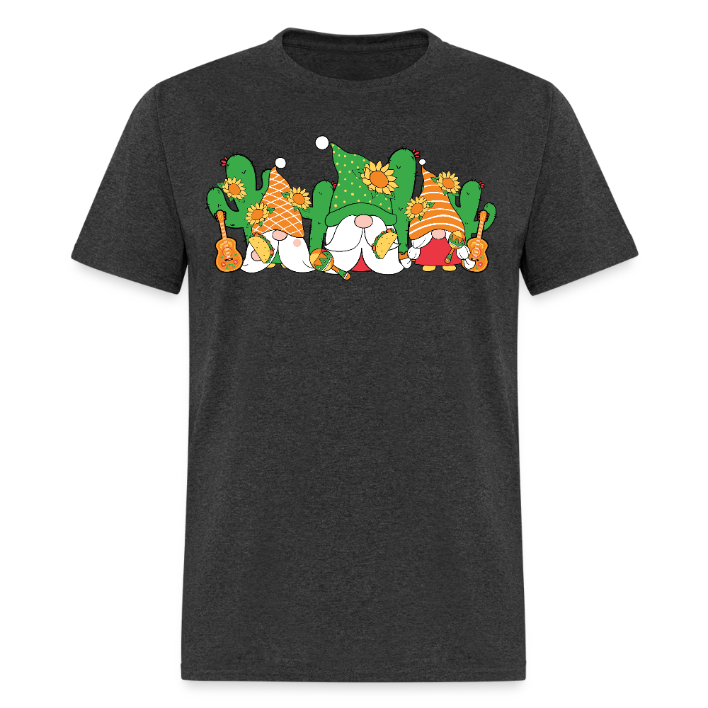 Gnome Lover Gift Ideas Mexican Fiesta Gnome T-shirt - heather black