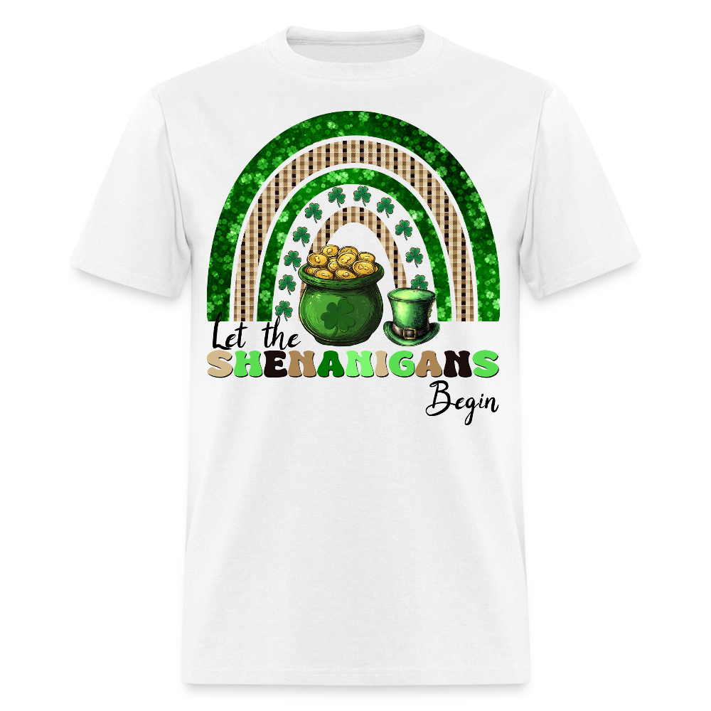 Let The Shenanigans Begin Funny St Patrick's Day T-shirt - white