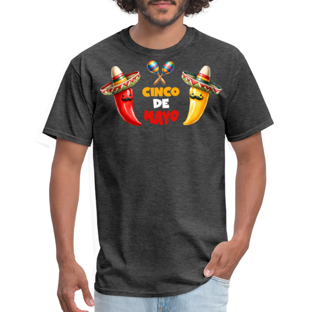 Sombrero And Maracas Graphic Tee Cinco De Mayo Funny T-shirt - heather black