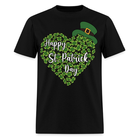 St Patrick’s Day Shamrock Heart T-shirt - black