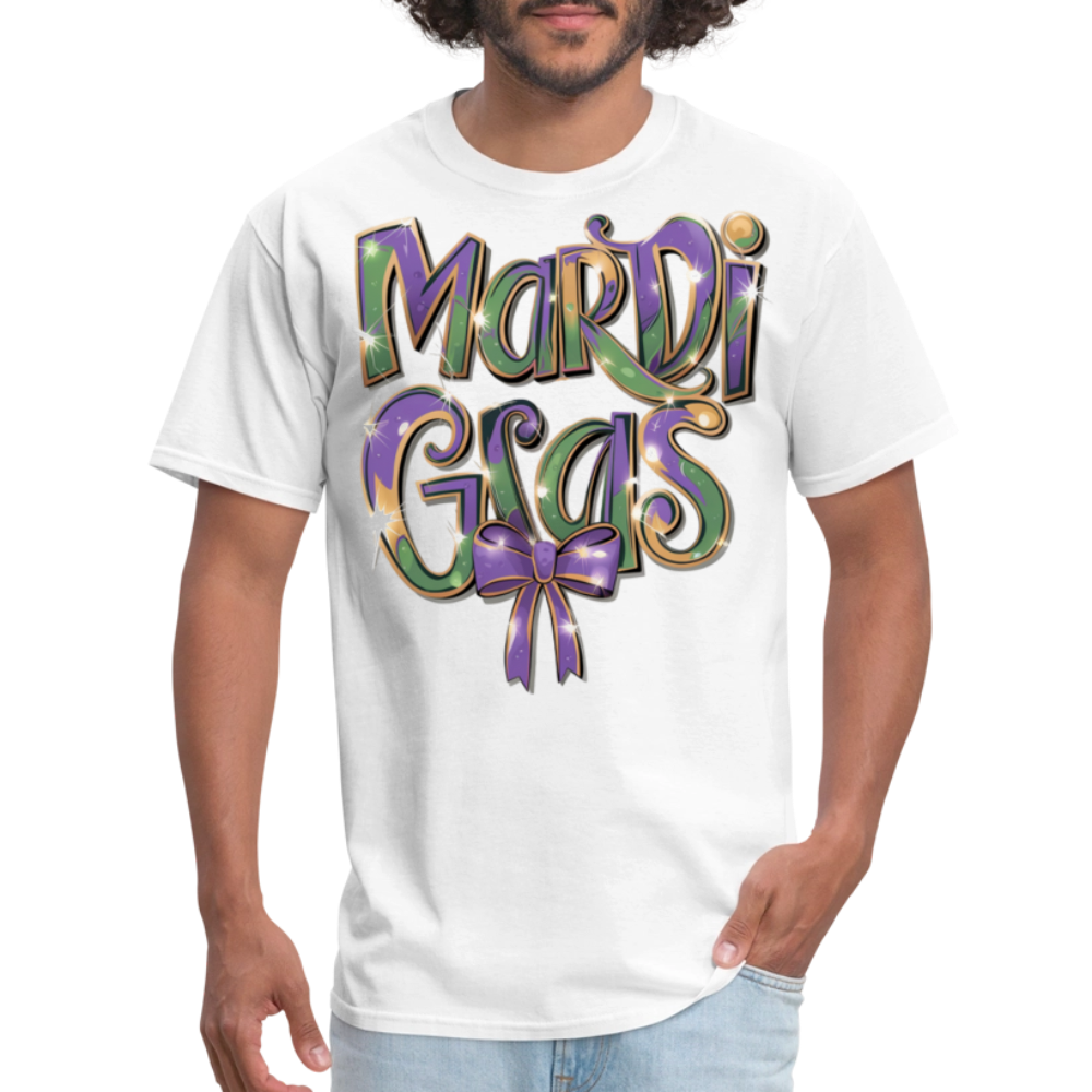 New Orleans Colorful Tee Mardi Gras Festival T-shirt - white