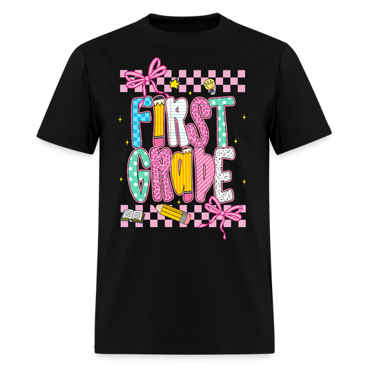 First Grade Girl Back To School T-Shirt - black