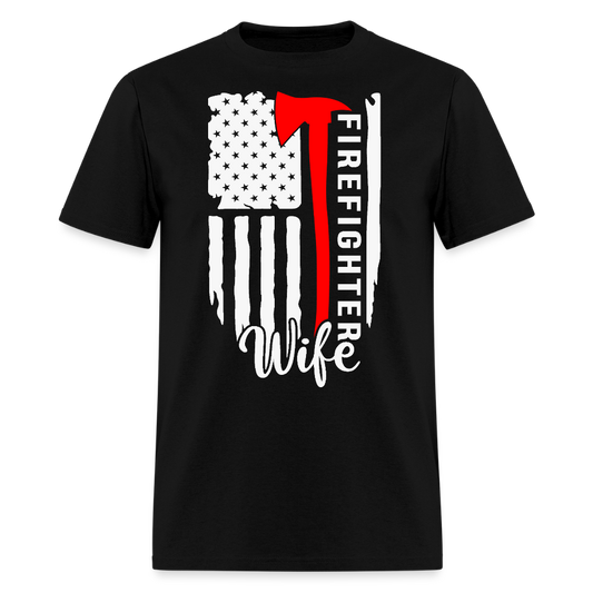 Patriotic Firefighter Wife T-shirt - black