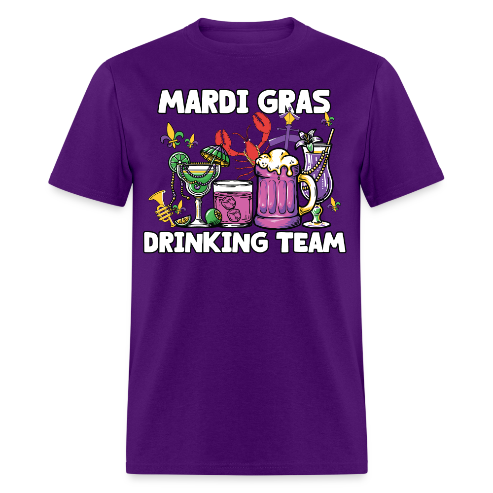 Beer And Cocktail Lover Mardi Gras Tee Mardi Gras Drinking Team T-shirt - purple