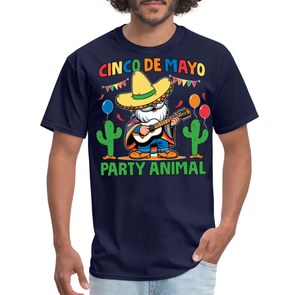 Cinco De Mayo Party Animal Funny Mexican Fiesta Gnome T-shirt - navy