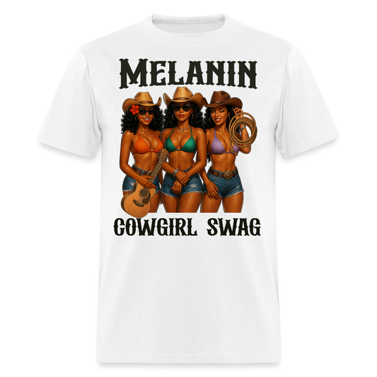 Afrocentric Cowgirl Swag Melanin T-shirt - white
