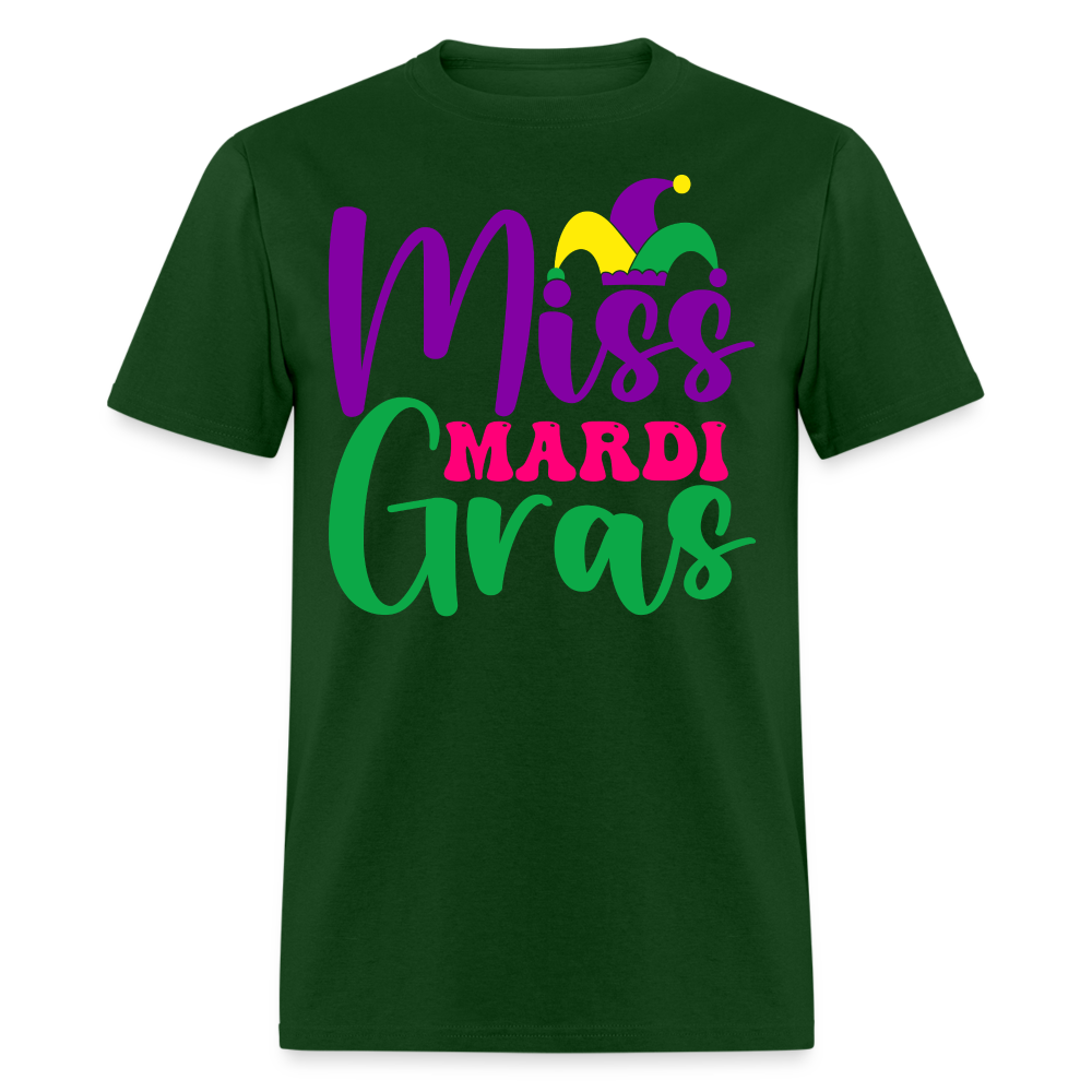 Miss Mardi Gras Shirt For Women New Orleans Classic T-Shirt - forest green