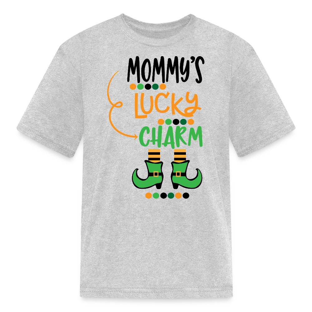 Cute St Patrick’s Day Toddler Tee Mommy's Lucky Charm T-shirt - heather gray